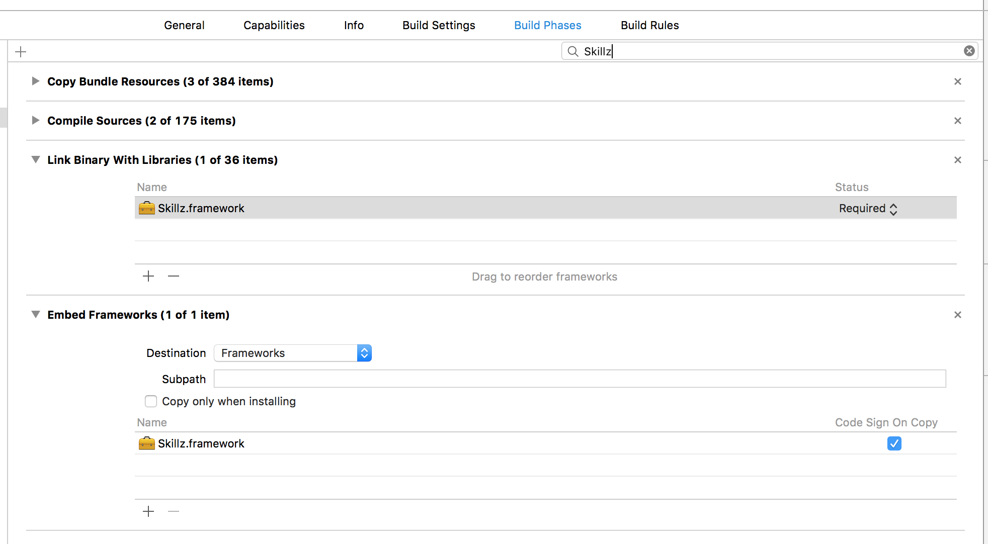 Link binary with libraries vs embed frameworks